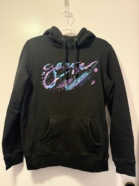 GOOSE Black hoodie with Pink & Blue Graphic - Goosemas 2023
